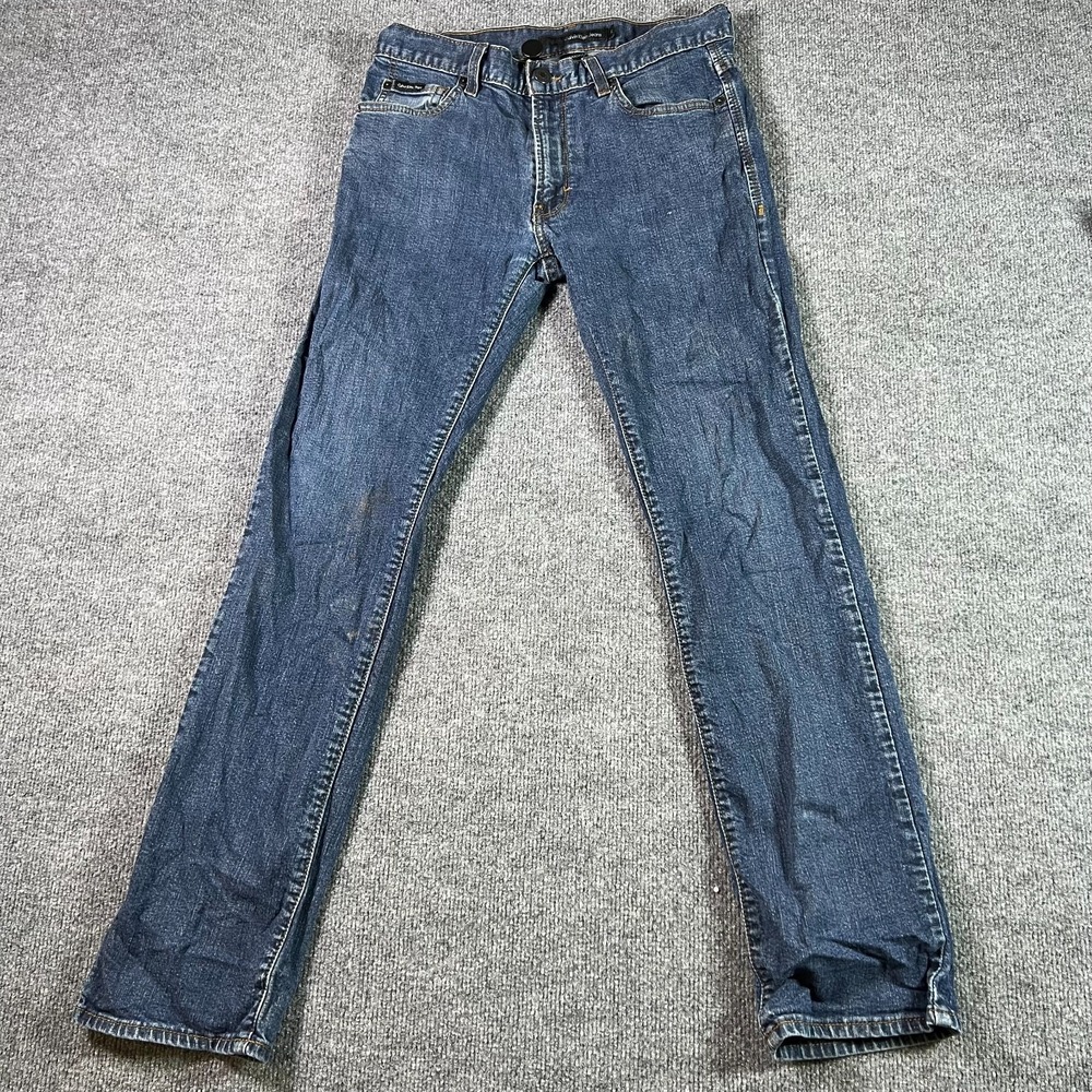 Calvin Klein Jeans Men 32x30 Blue Denim Medium Wash Straight Cut Streetwear